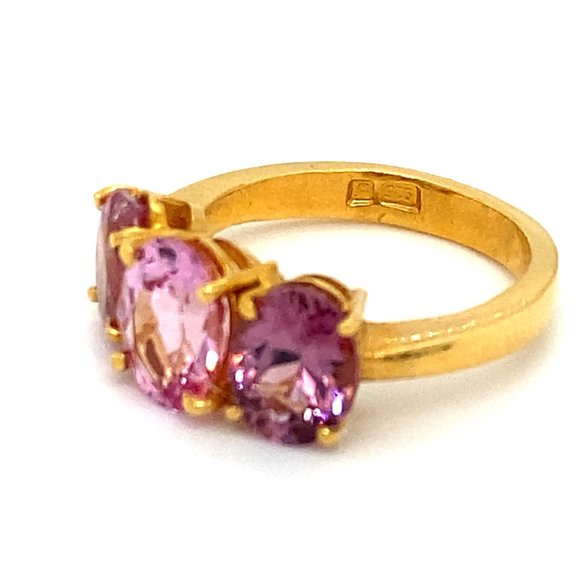 Certified Pink Spinel 5.25ct Solid 22K Gold Ring - Picture 6 of 8